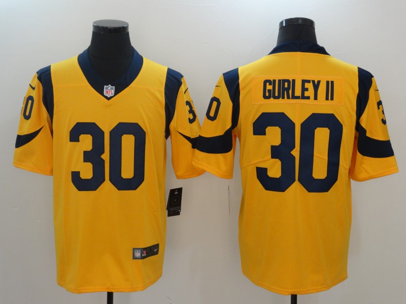 Men Los Angeles Rams #30 Gurley ii Yellow Nike Vapor Untouchable Limited NFL Jerseys